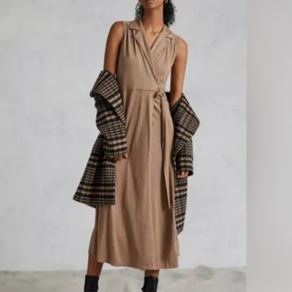 Porridge Anthropologie Wrap Maxi Shirt Dress